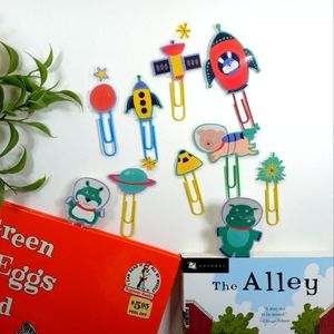 Sticker Paper Clips, Kids Bookmark Paper Clips, Planner Accessory, Stationary,